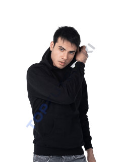 Чёрная толстовка с капюшоном мужская